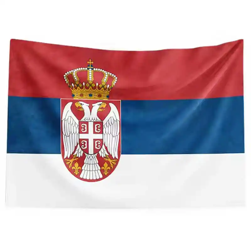 Сербский флаг Сербии Баннер 90x150 см Полиэстер Понги Орел Печатные летающие национальные флаги Гордый мнений Украшение Празднование