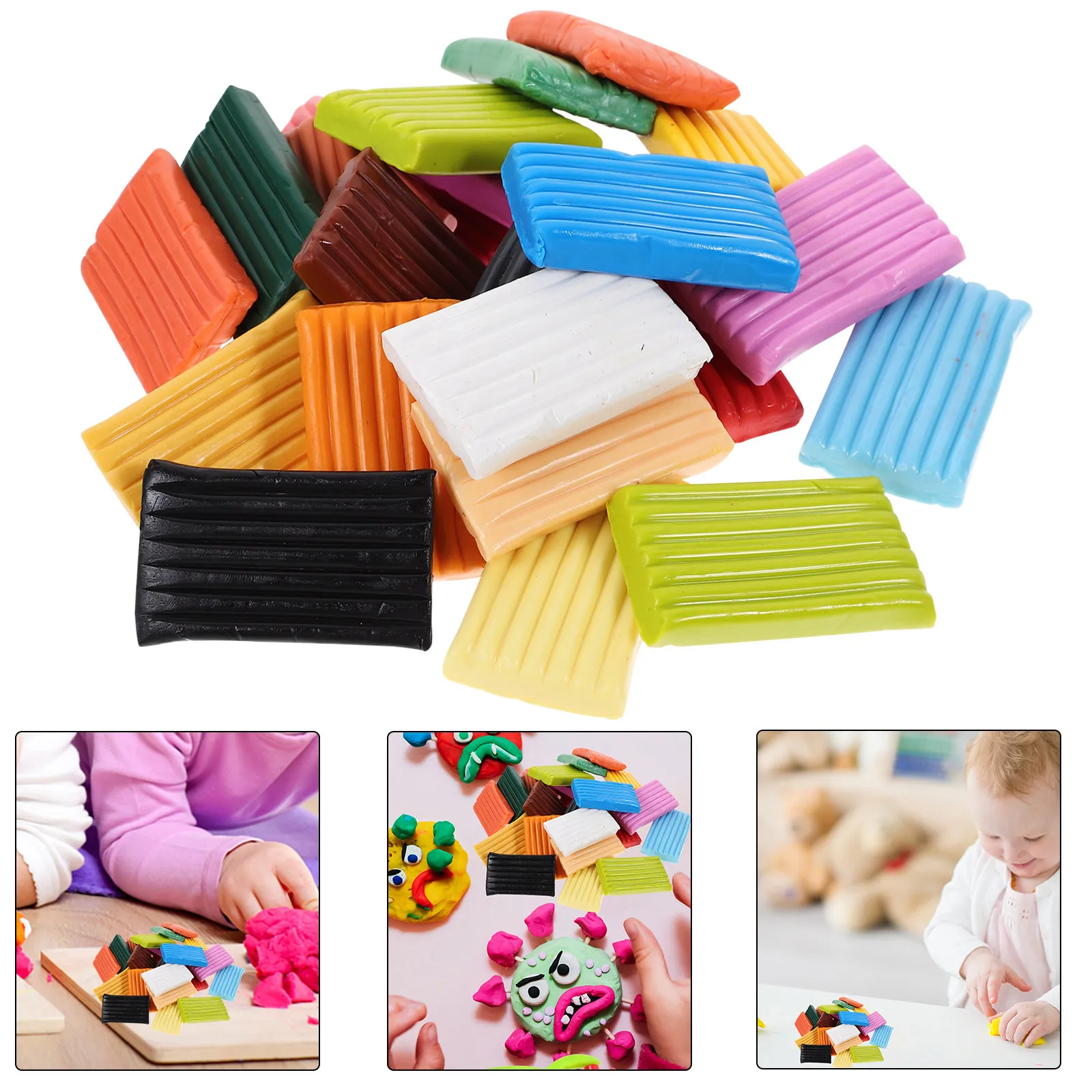 1 caixa de kit macio para modelagem de argila colorida, conjunto para artesanato, fabricação de ornamentos, artesanato em argila polimérica, presentes de aniversário