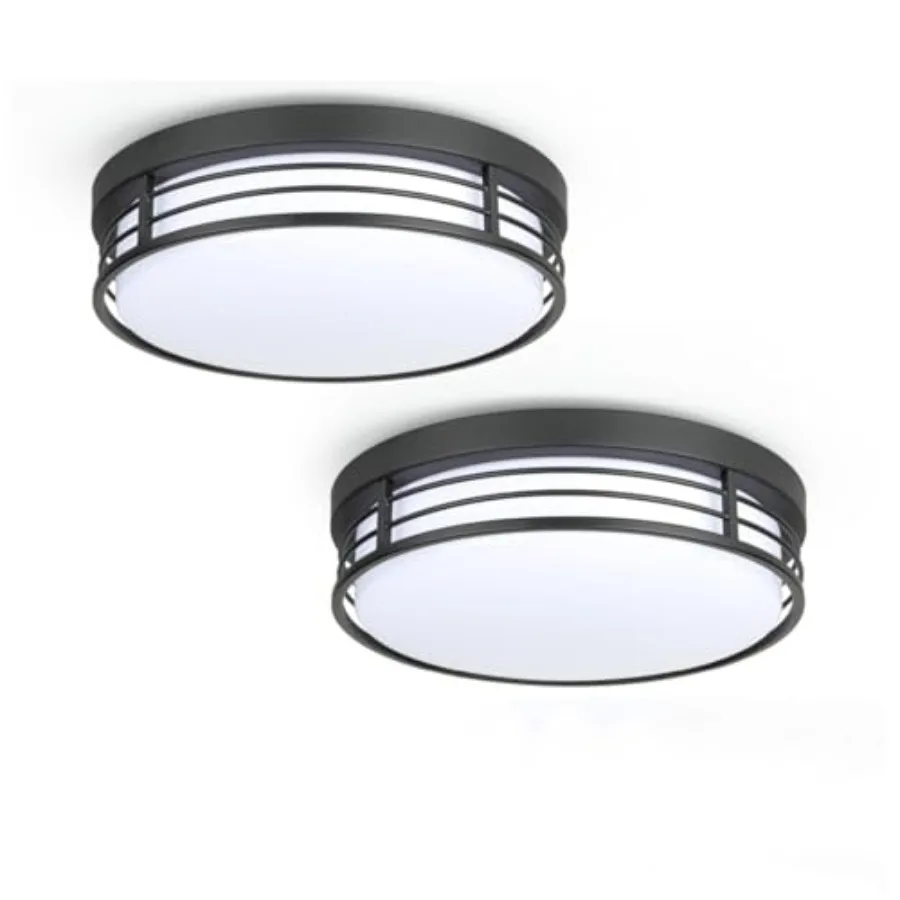 LED Ceiling Lighting Fixture, 17W Black Flush Mount Ceilg Light with 5CCT 2700K/3000K/3500K/4000K/5000K,Dimmable LED Light Ceil