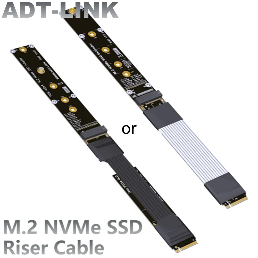 

ADT M.2 NVMe M-KEY to PCIE 4.0 Extension Cable High-Speed Gen4.0 Shielded M.2 PCI-E 2230 2242 2260 2280 22110 SSD Adapter Cable