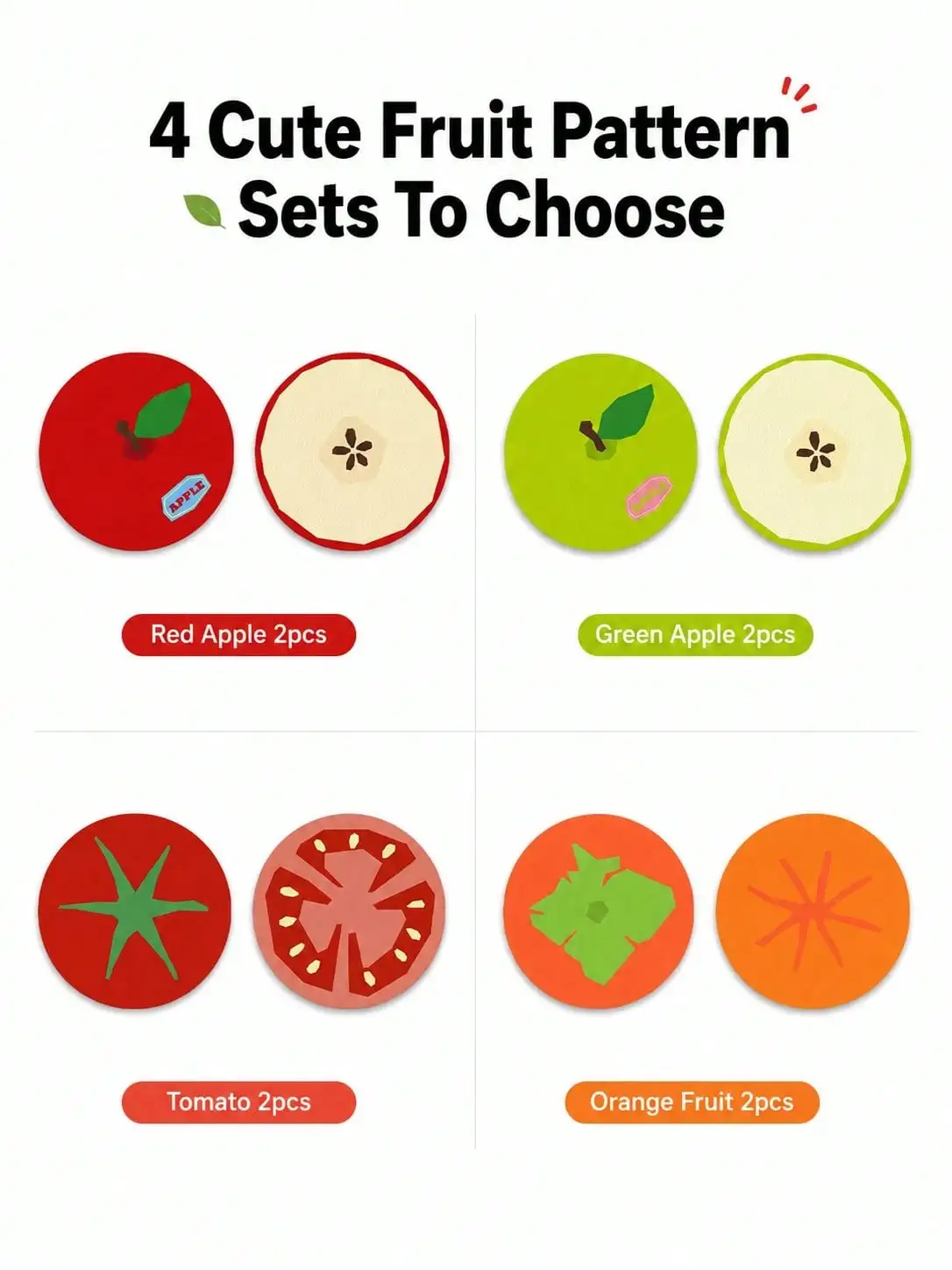 2 Pack Adorable Fruit Car Cup Holder Mats Absorbent Anti-Scratch Non-Slip Universal Cute Vehicle Interior Decor Coasters view 3