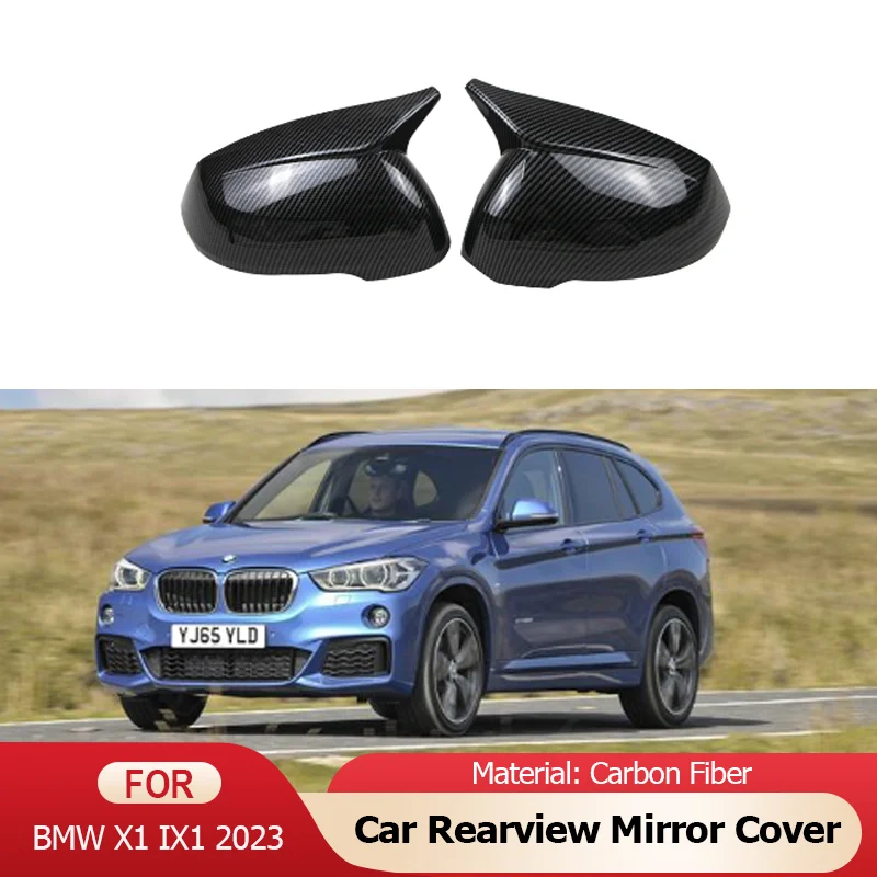 

for BMW X1 iX1 U11 U12 2022 2023 2024 ABS Carbon Fibre Car Rearview Mirror Cap Trim Sticker Car Accessories Car-styling