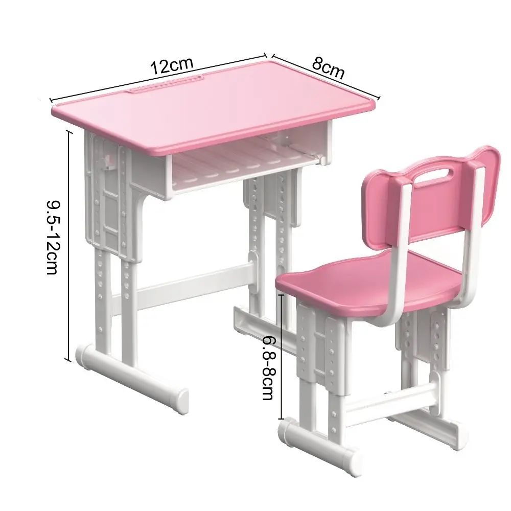 Scrivanie per casa delle bambole simulate Sedie Scrittura Mobili da studio Modello Scrivanie scolastiche in miniatura Decorazioni per l'aula Casa da gioco Modello da scrivania Giocattolo