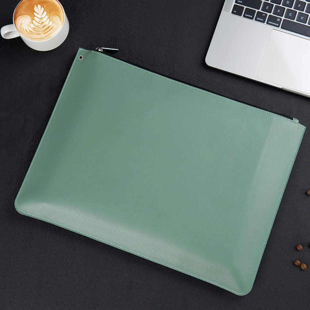 

A4 File Folder Stylish Document Bag Portable Tote Bag Elegant Pu Leather Briefcase For Office Presentation Travel
