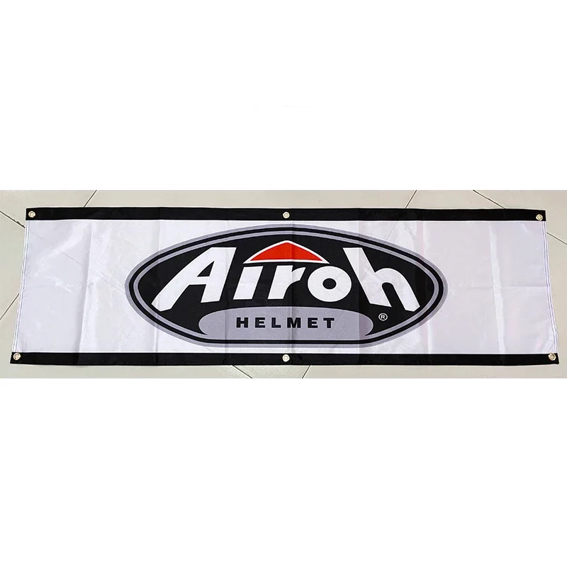 130GSM 150D Polyester Material Airoh Helmet Banner 1.5*5ft (45*150cm) Advertising decorative Helmets Flags yhx369