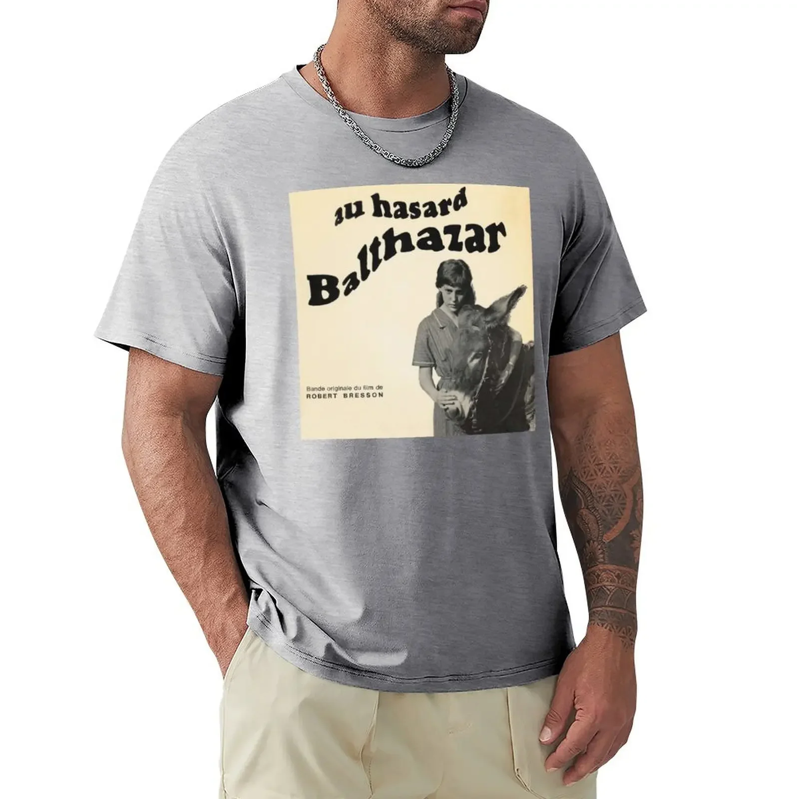 Au Hasard Balthazar - Robert Bresson 1960s french film donkey T-shirt boys animal print oversized oversized t shirt men