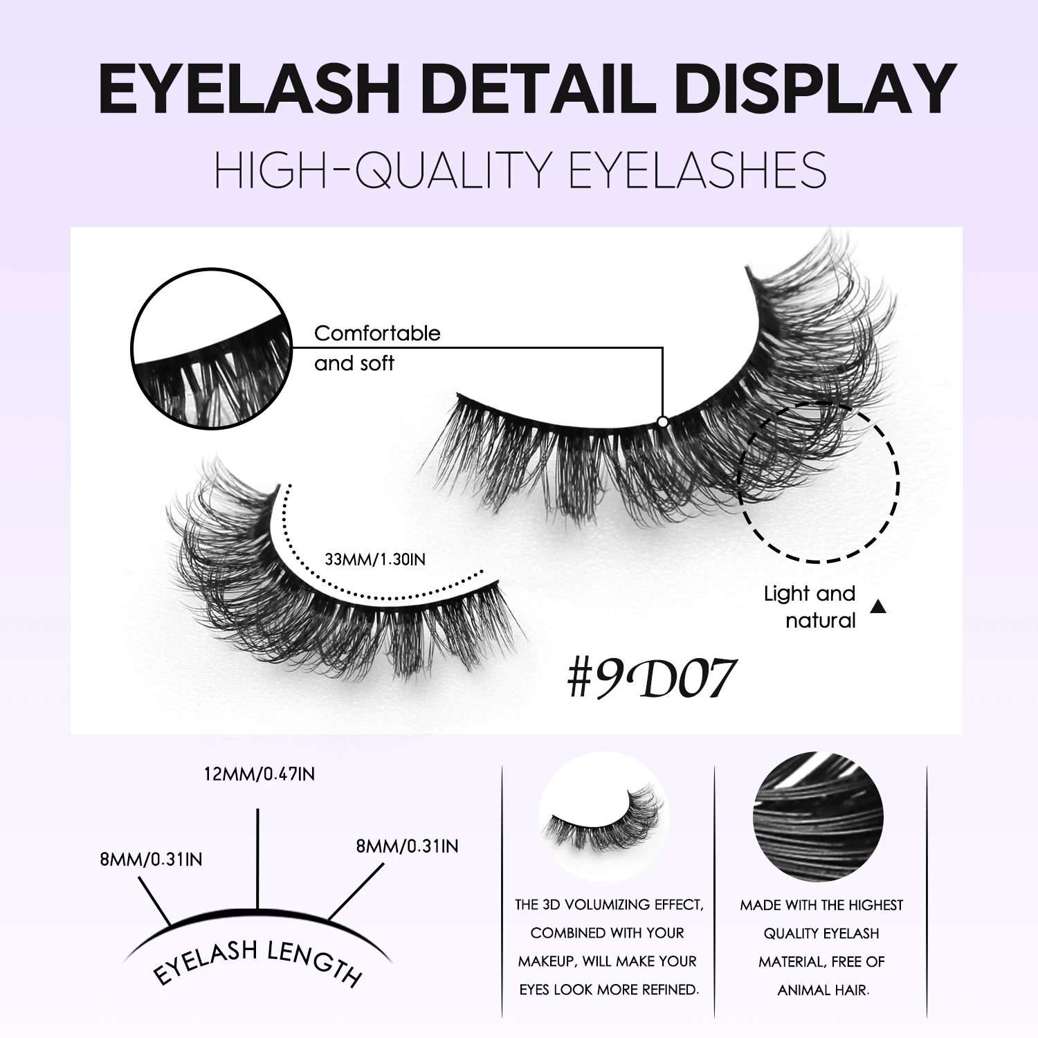 VELTRINAY Faux Mink Cat Eye False Lashes - 3D Wispy Fluffy Set 5