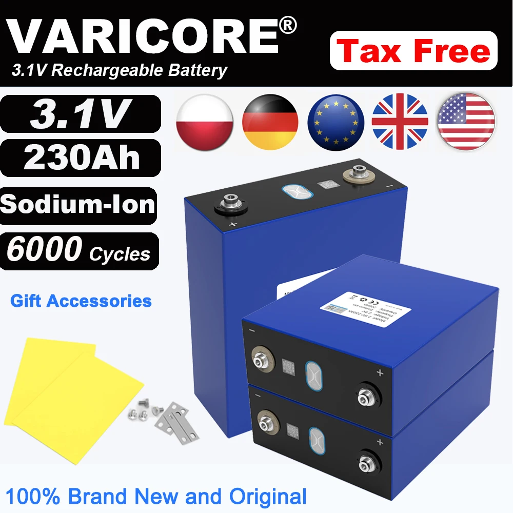 

32pcs 3.1V 230Ah Sodium-Ion Battery 2.9V 20c Resistant low,high Temperature DIY 12v 24v Electric Car Travel Golf Cart Tax Free