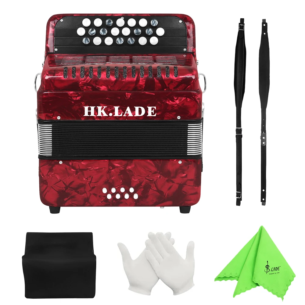 

HK·LADE 22 Keys 8 Bass Bayan Accordion Professional Keyboard Instruments Accordion For Performance/Teaching With Accessories