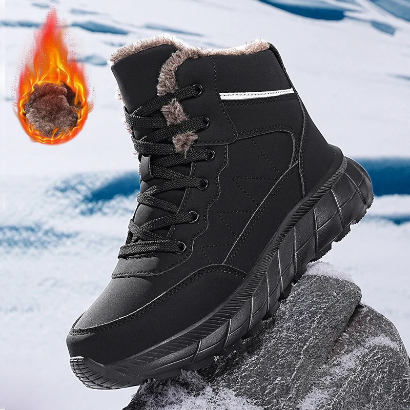 Winter Boots Mens Casual Climbing Sneakers 2024 New Fashion Hiking Shoes Outdoor Non-slip Warm Comfortable Durable Snow Boots