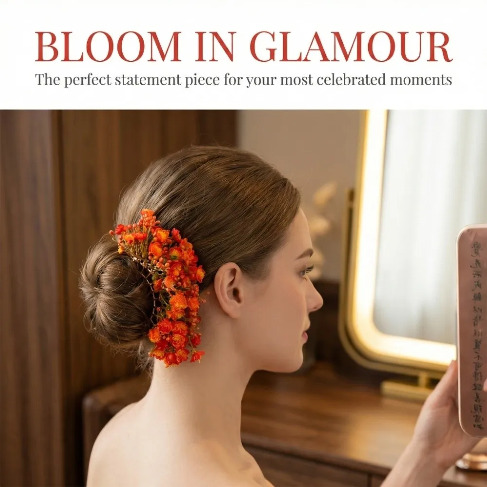 

Модная U-образная заколка для волос «Звездное небо» с цветами, в богемном стиле, тайская заколка-шпилька, китайская заколка-зажим для невесты, боковая заколка для девочек