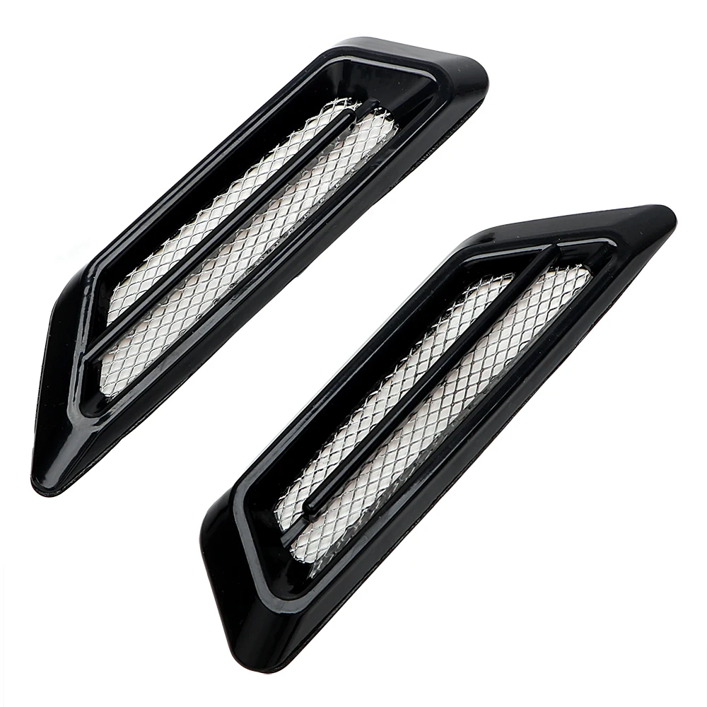 Pegatinas 3D de 2 piezas para coche, diseño creativo de branquias de ventilación falsas, decoración de puerta de capó, accesorios para coche todoterreno 4x4