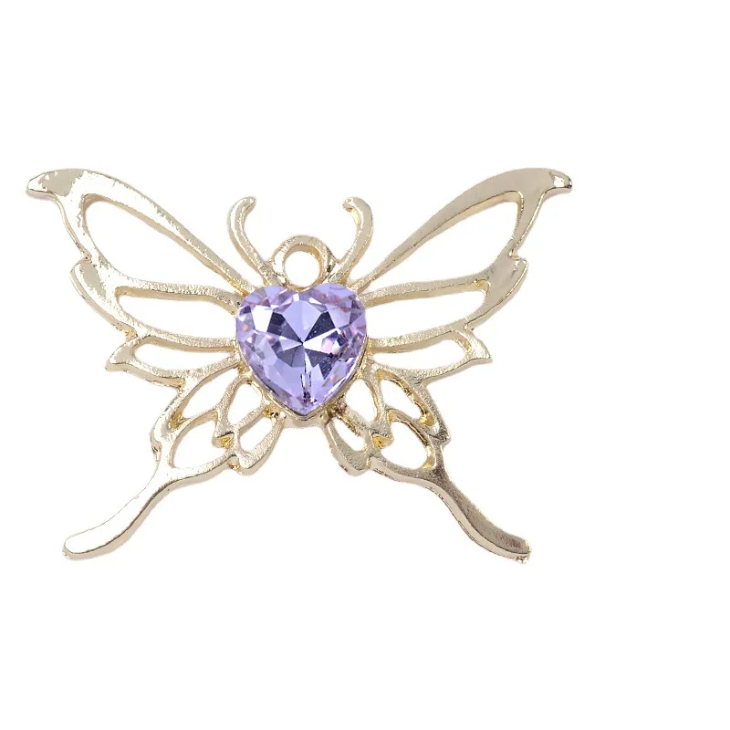 100Pcs set DIY jewelry devil wings love crystal pendant hollow butterfly baroque style alloy pendant