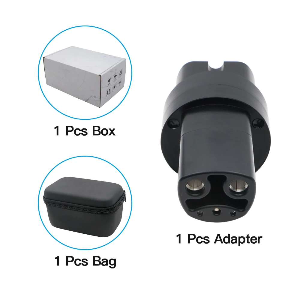 EV Charger Adaptor Type 2 To Tesla 80A AC 20KW Charging For Tesla Eletric Vehicle Model Y/S/3 Fast Charging