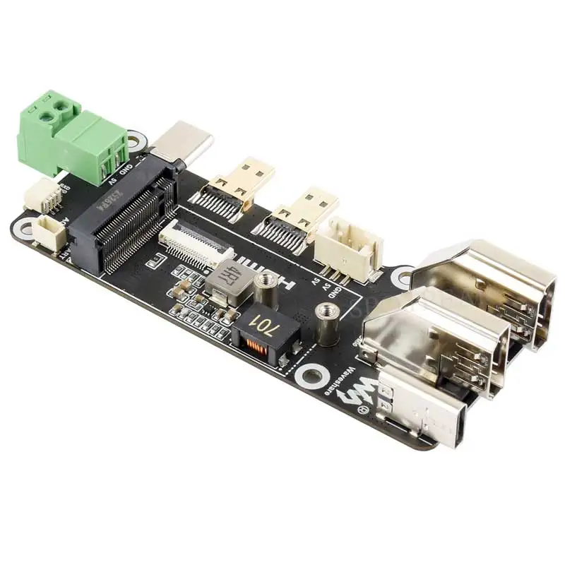 

Многофункциональная плата адаптера Raspberry Pi 5 PCIe-M.2 поддерживает твердотельные накопители с двумя выходами HDMI 4K и интерфейсами M.2