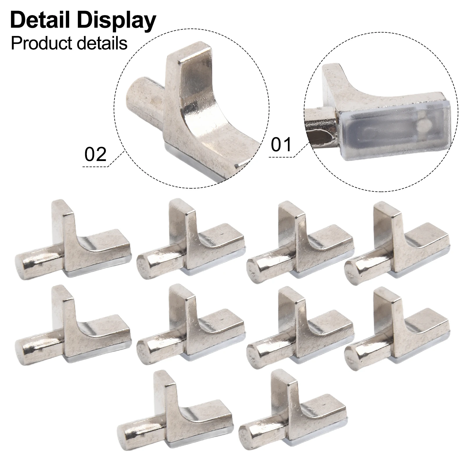 10Pcs Shelf Brackets Support Studs Pegs Pin Shelves Seperator Fixed Cabinet Bookcase Wall Mount Holder Cabinet Hardware