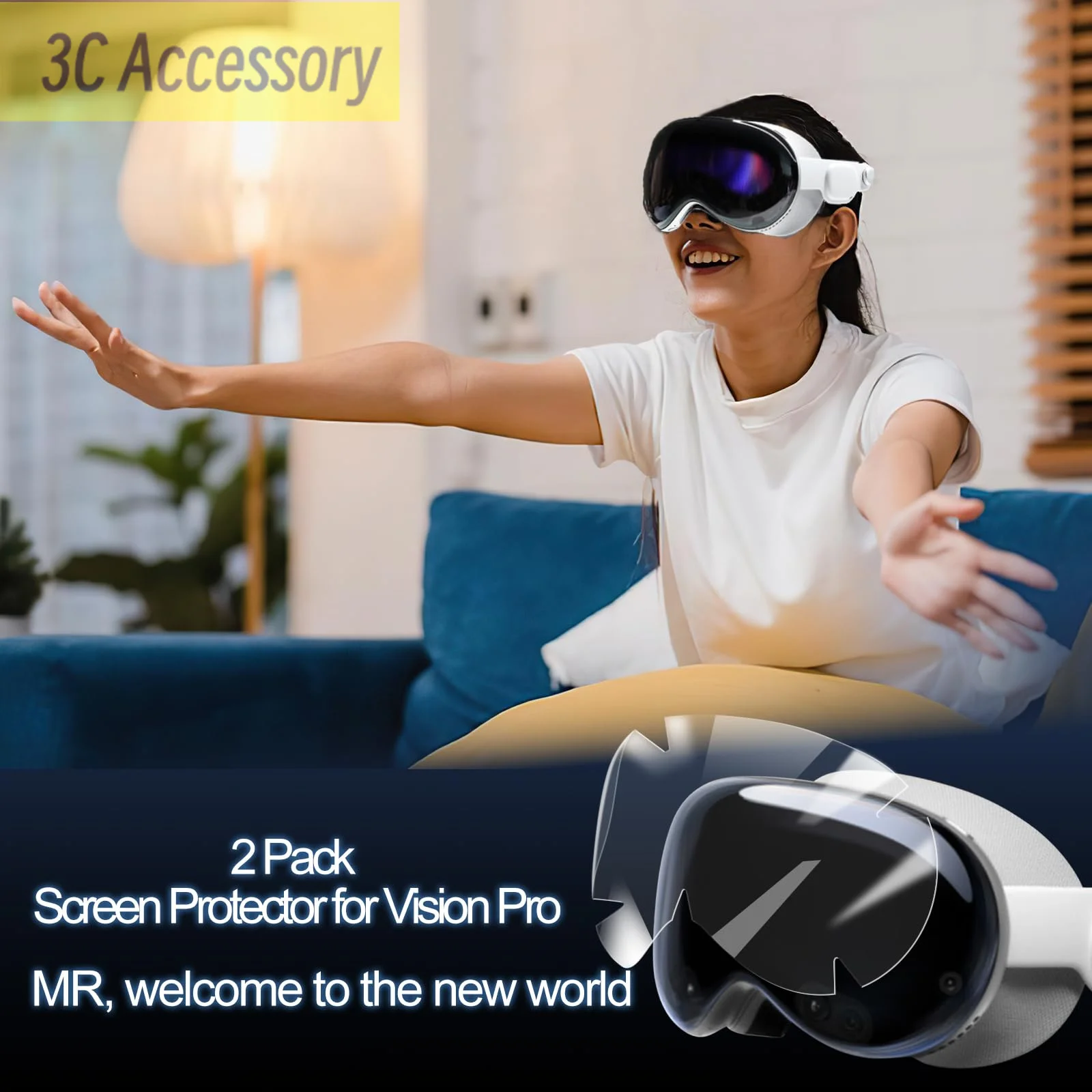 Screen protector for Vision Pro 2 Pcs crystal transparent TPU protective film For Vision Pro VR glasses Vision Pro accessories