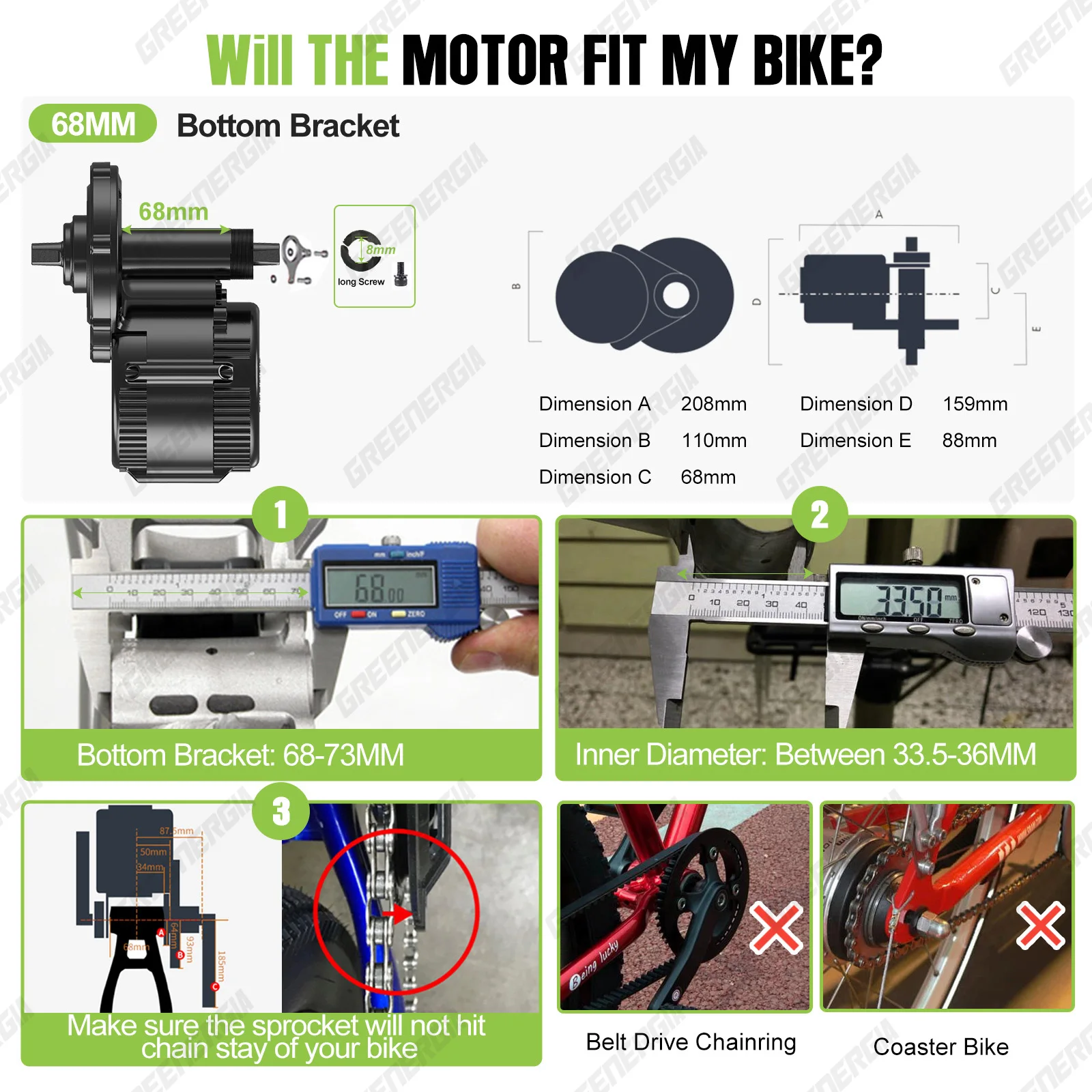 Bafang 750W 48V Kit Mid Drive Motor BBS02 BBS02B Electric Bicycle eBike Conversion Kit Powerful Central e-Bike Engine 68mm 100mm