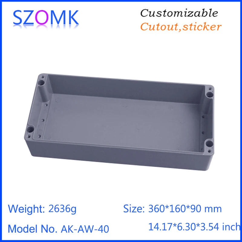 1Piece 360*160*90mm standard die cast enclosure aluminium amplifier electronics waterproof equipment project box