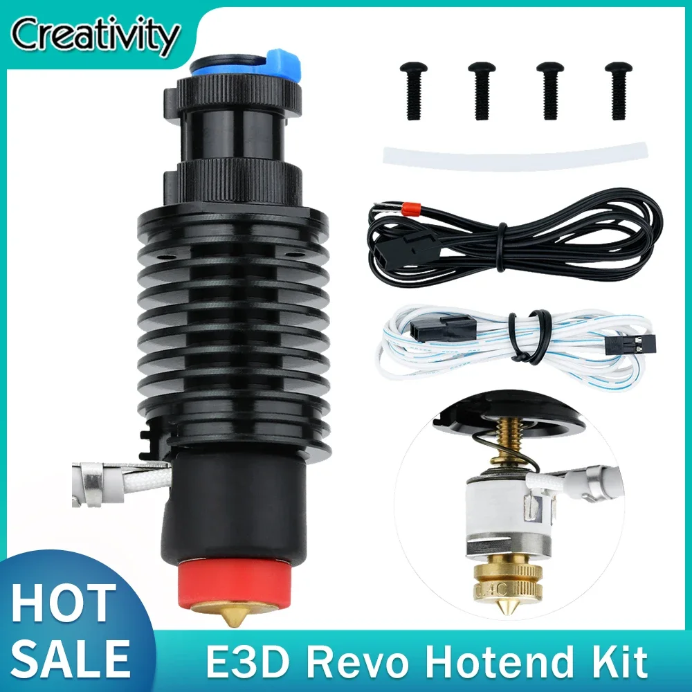 

E3D Revo Hotend Kit все в одном биметаллическая горловина с высоким потоком, керамический нагревательный сердечник 104NT Термистор для принтера e3d V6 Ender 3