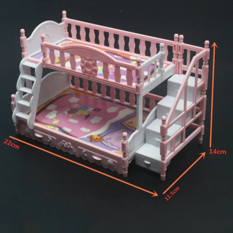 Muebles para muñecas LOL, litera, cama doble de princesa, 17CM, accesorios de Juguetes DIY para niñas