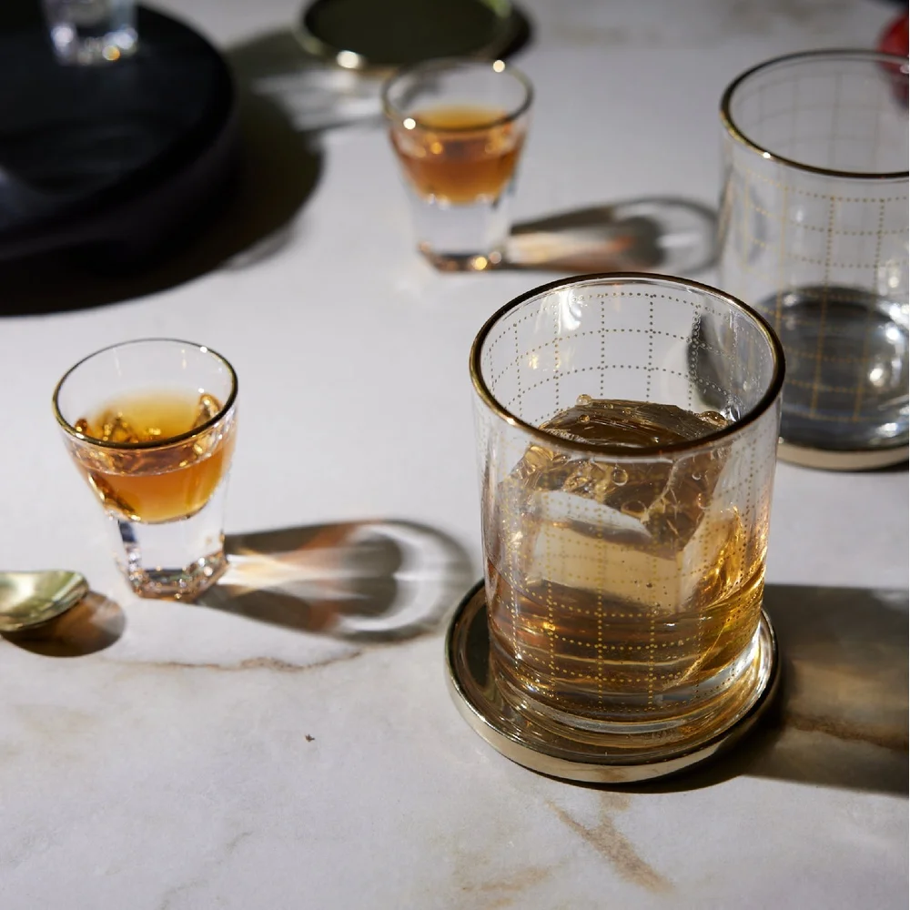 2 Pak 11 fl oz Kacamata Batu Wiski Cetak Persegi Peralatan Gelas Roh Koktail Bar Rumah Tahan Lama Elegan Modern