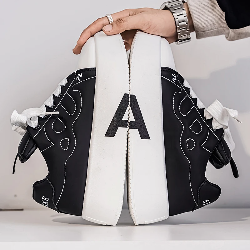 

Sports and leisure shoes, men's shoes, marathon oversized air cushioned shoes, fly woven all season rubber, wear-resistant, anti