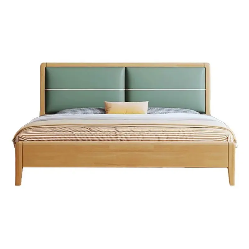 

Nordic, solid wood bed, modern, simple, double, master bedroom, queen bed 1.8 meters