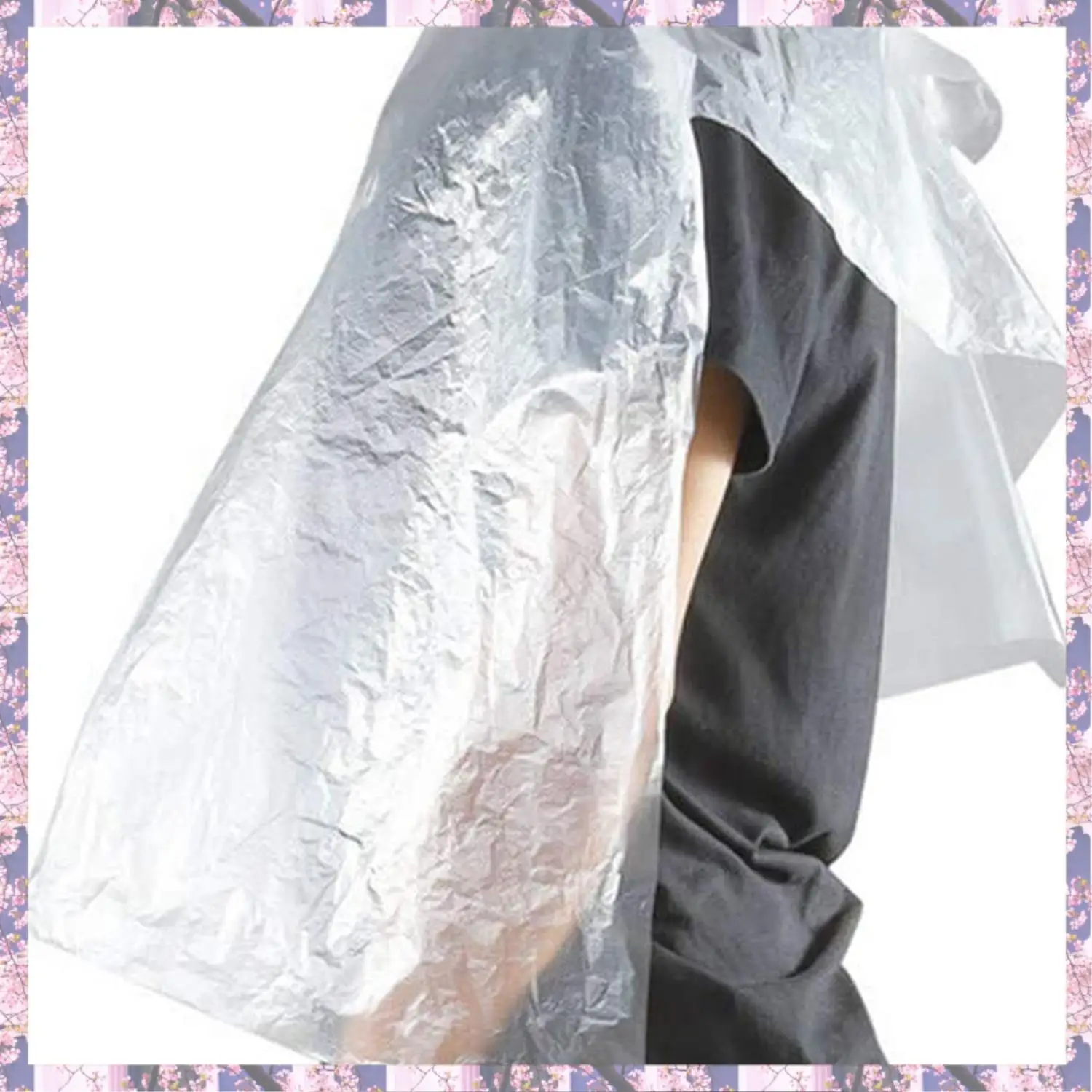 L73A 2025-100 قطعة مريلة البولي ايثيلين المتاح طويل الحلاق واي القماش بيرم صالون الشعر حلاقة واي تصفيف الشعر شال الرأس 60X90cm #5