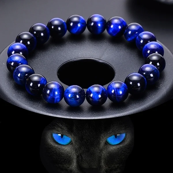 6/8/10/12mm Gorgeous Blue Tiger Eye Bracelets for Men Women Natural Tiger Eye Stone Beads Bracelet Buddha Bracelets Unisex