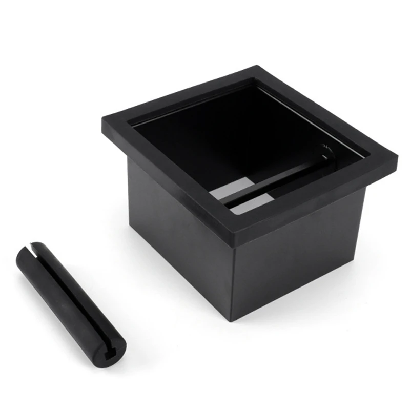 Coffee Grounds Box Desktop Embedded Hollow Bottomless Grounds Box Square Stainless Steel Coffee Knocking Grounds Bucket Durable