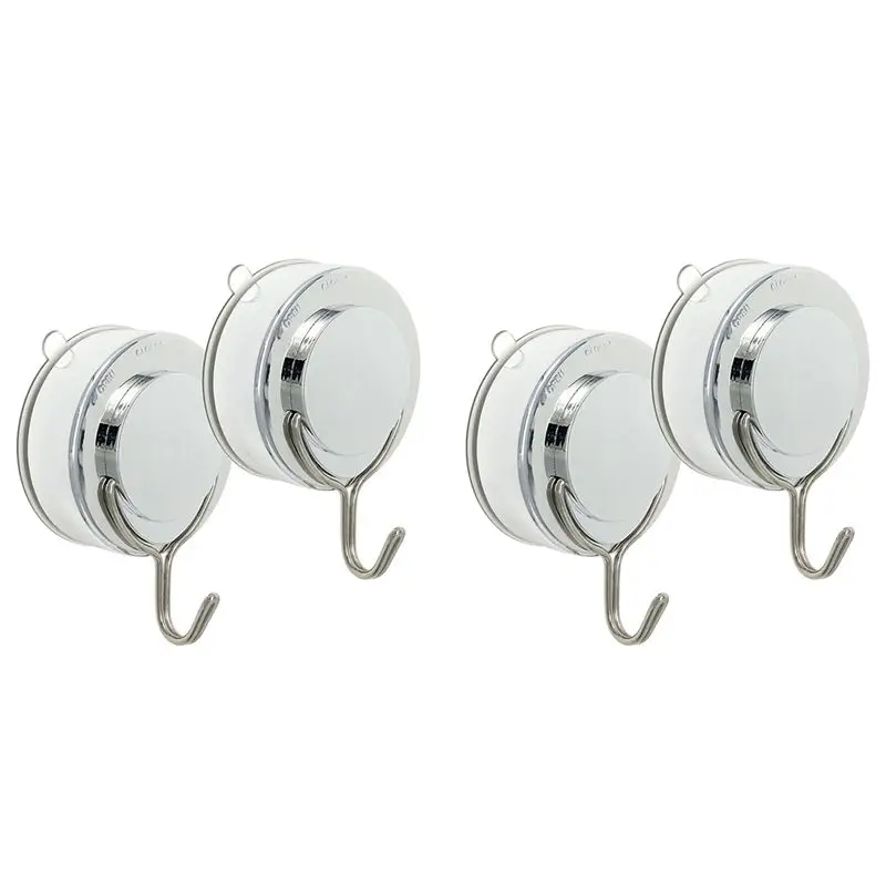 Suction Hook 4 Pack Vacuum Suction Cup Hooks,Holds Up To 18Lb Suction Cup Wall Hooks,Kitchen And Bathroom Hangers-A68E