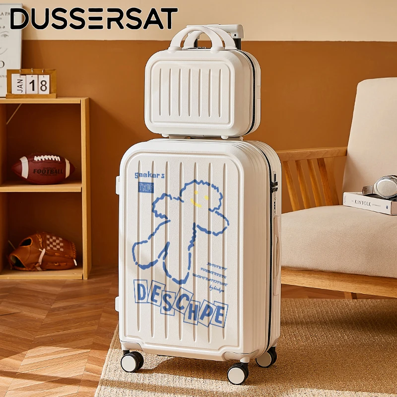 

Suitcase Cartoon Pattern Luggage 20 22 24 26 28 Inch Large Capacity Trolley Case, ABS+PC Shell & Smooth Silent Wheels