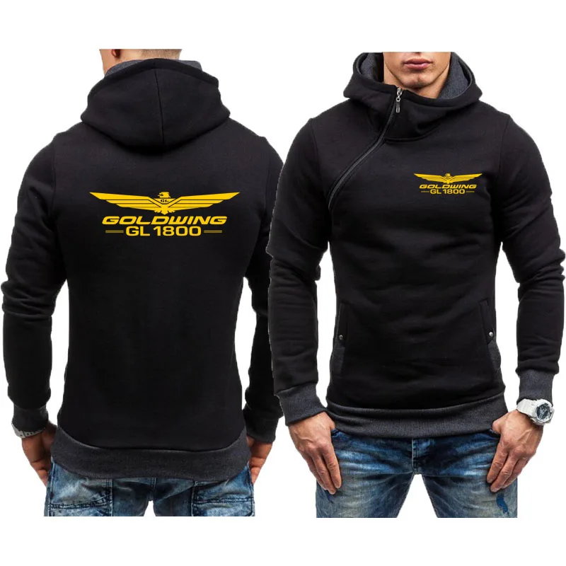 New Fashion Motorcycle racing Men's Hoodies Golden Wing gl1800 print Spring Autumn Men's Pullover Zipper Long Sleeve Sweatshirts