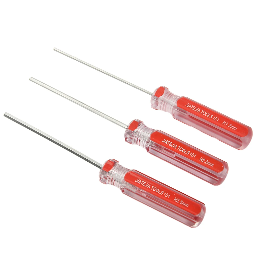 Secara akurat terkunci obeng segi enam peralatan tangan baja 1Pc warna Bar Batch furnitur Model magnetik perak + merah mainan 1.5mm-6.0mm