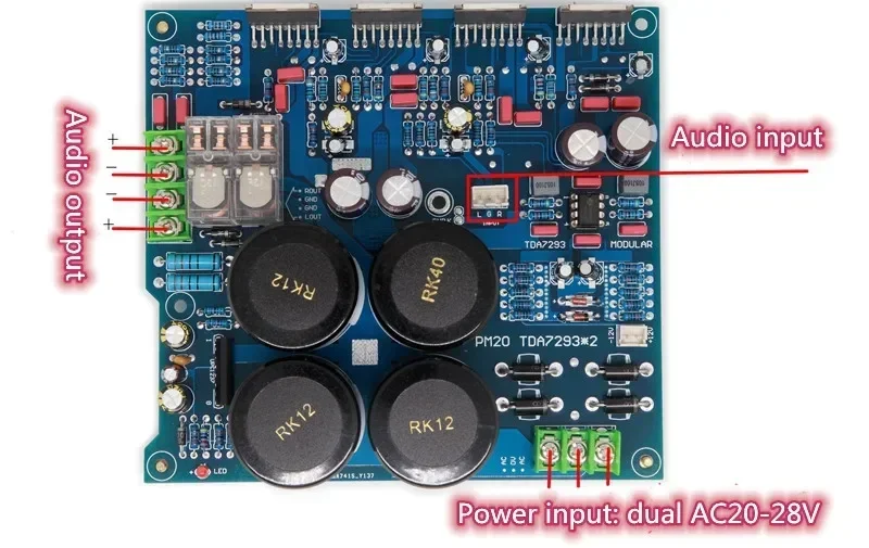 LK140 Схема TDA7293 Параллельный 130 Вт + 130 Вт 2,0-канальный стерео Hi-Fi Fever Плата аудиоусилителя