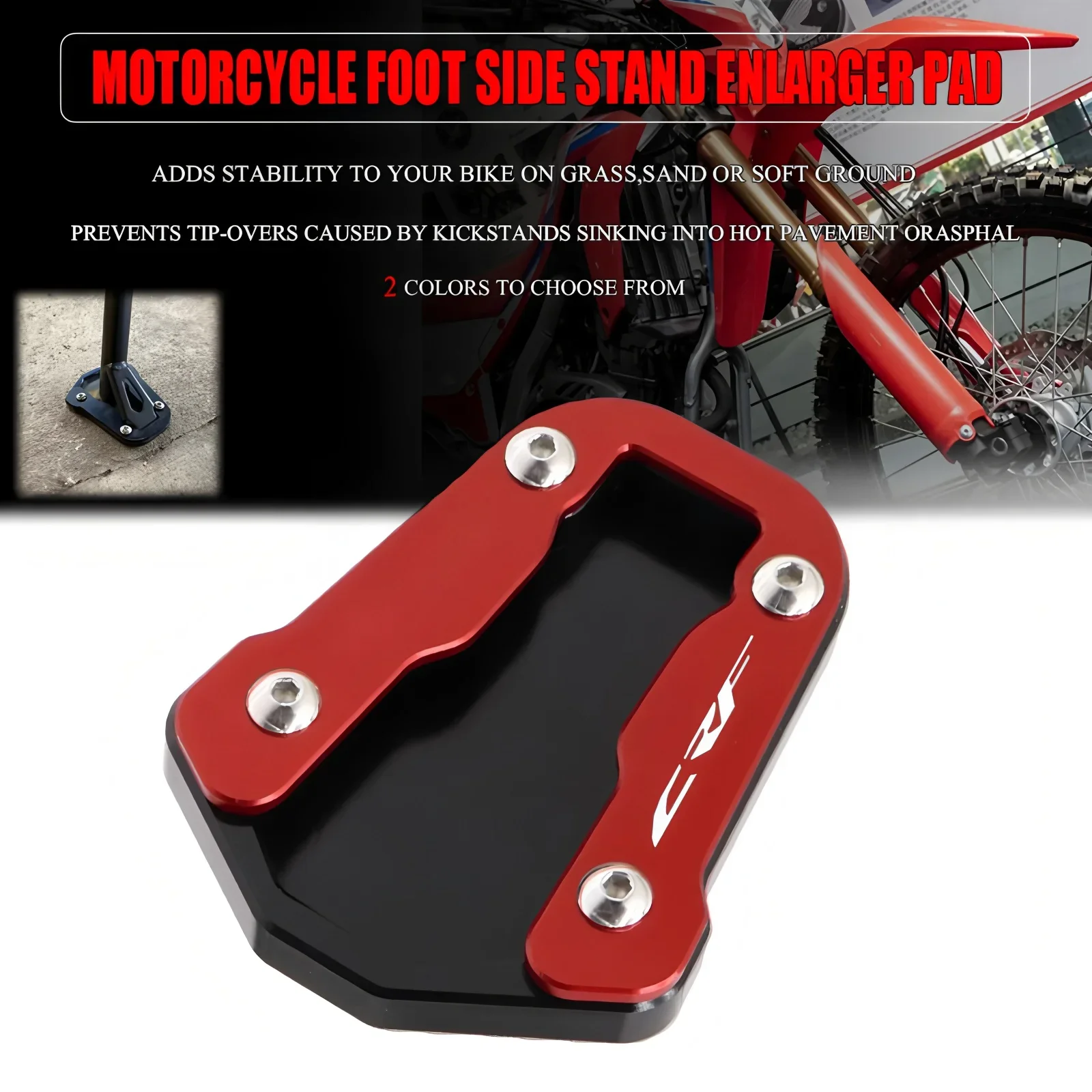 

NEW Fit For CRF 300L CRF300L CRF300 Rally 2020-2024 Motorcycle CNC Kickstand Extension Foot Side Stand Pad Support Plate
