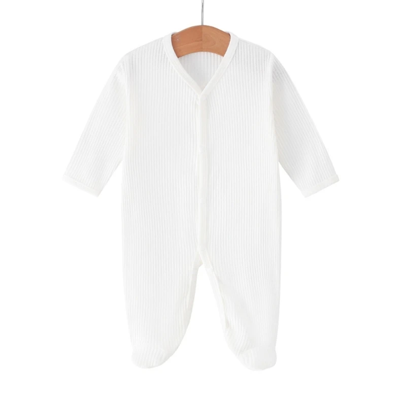 J2HD Baby Footed Romper Long Sleeve Bodysuit For Ease Of Wear Featuring Soft Fabric Simple Closure Mechanism