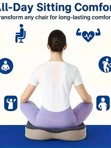 1pc Memory Foam Seat Cushion - 3D Ergonomic Support| Light Green & Grey, Washable Polyester, Car/Office Essentials Home Decor