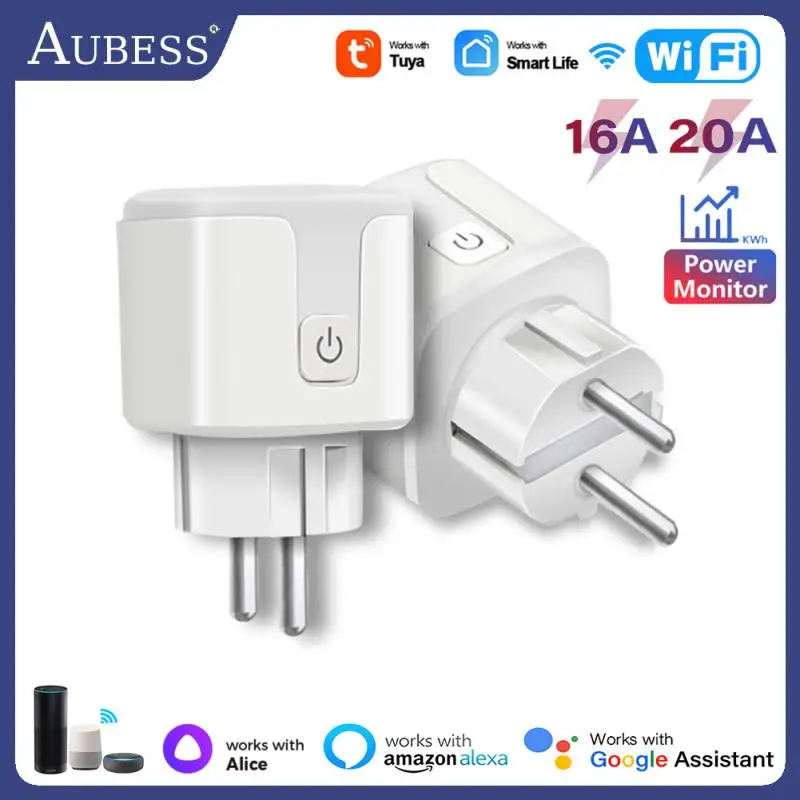 

Tuay Wifi Smart Plug Socket EU 16A/20A Smart Socket With Power Monitoring Smart Life Remote Control Work With Alexa Google Home