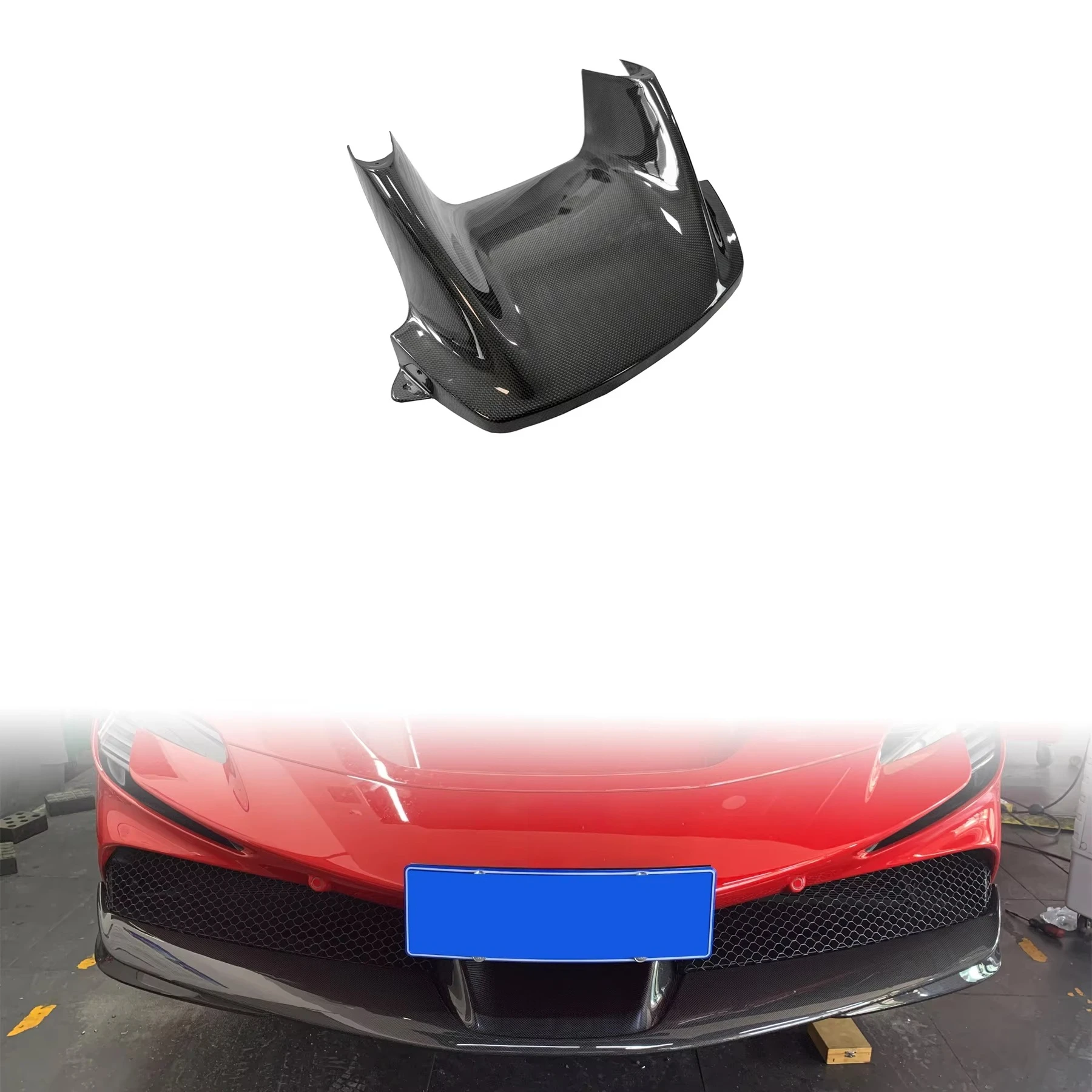 

SF90 OEM Style Auto Parts Dry Carbon Fiber Body Kits Front Bumper Spoiler Front Bumper Air Intake Fitment for FerrariSF90