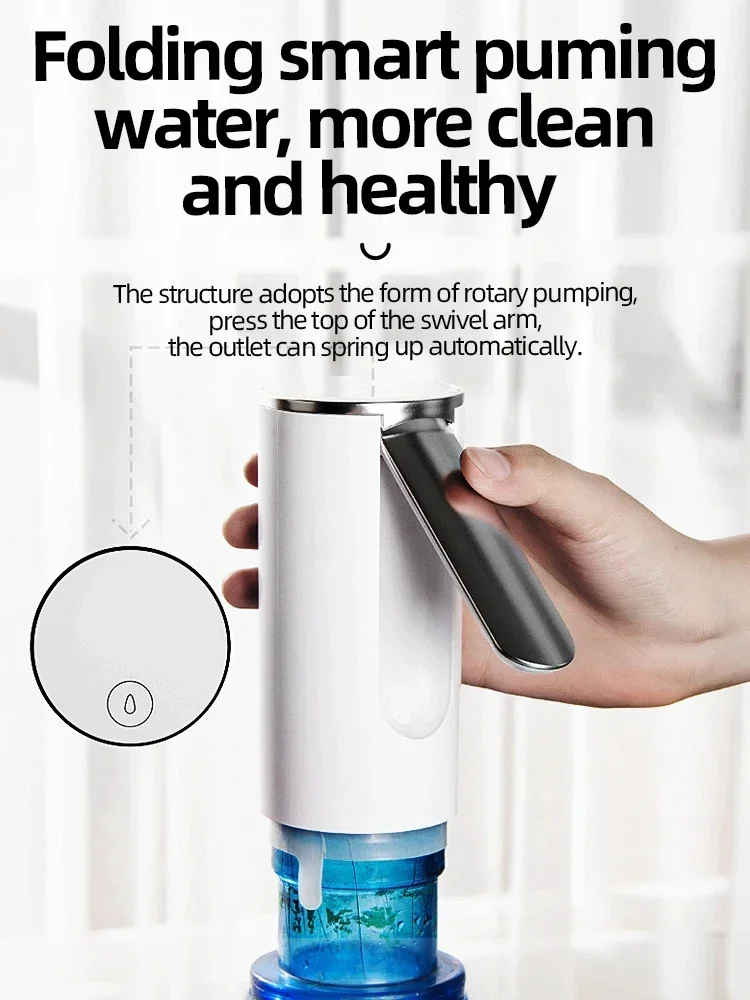 Умная помпа для воды Xiaomi, электрический складной насос с USB-разъемом, устройство для всасывания минеральной воды, Настольный диспенсер