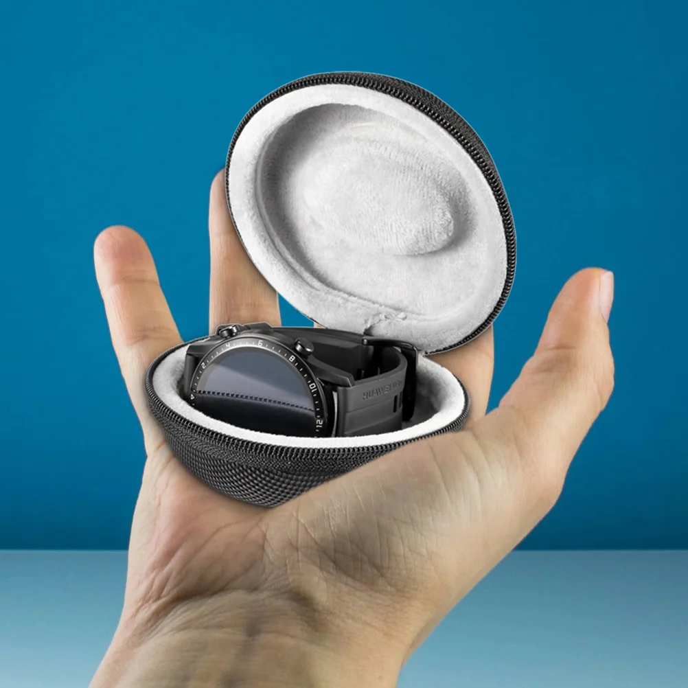 

Watch Storage Bag Durable Eva Flannel Zippered Design Anti-Vibration Waterproof Organizer For Travel Phone Accessories Earphones