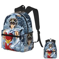 Anime Knights Of The Zodiac Seiya Student Backpack School Bag Hiking Travel Daypack for Men Women Fashion Bookbag Shoulder Bags