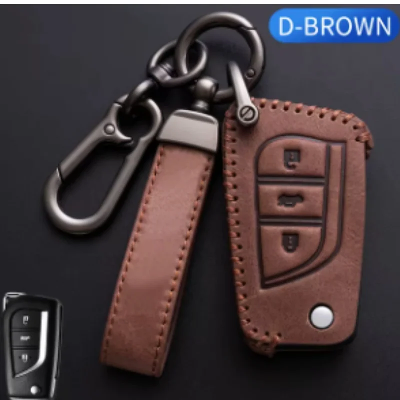 

Soft Leather Flip Key Case Cover Shell Keychain for Toyota Avensis Auris Camry Corolla IM RAV4 Verso Yaris Aygo Scion Protector