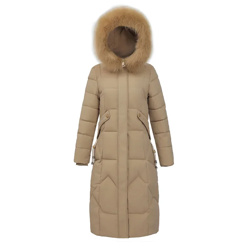 

2025.Women's Outerwear Winter Cotton Jacket Fitted Cotton Coat Warm Mid-length Cotton Jacket Thicken Fur Collar Hooded