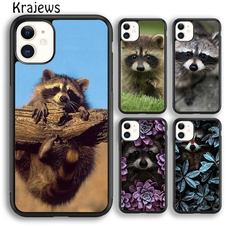 Krajews Animal raccoon fox Phone Case Cover For iPhone 16 15 14 plus XS XR 11 12 mini 13 pro max coque Fundas