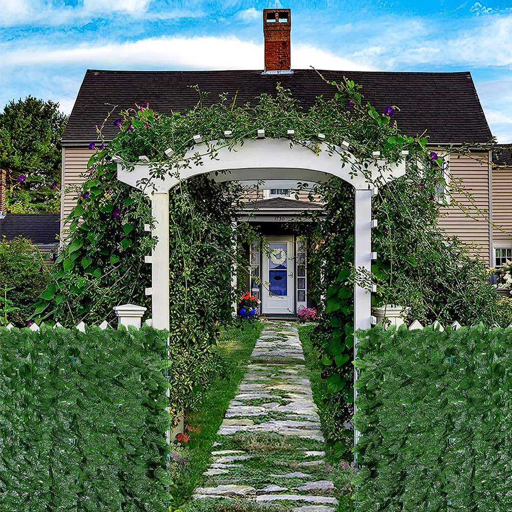 

Artificial Green Plant Fence Simulated Thick Plastic Leaves Wall Lifelike Balcony Garden Decor Greenery Screening Privacy