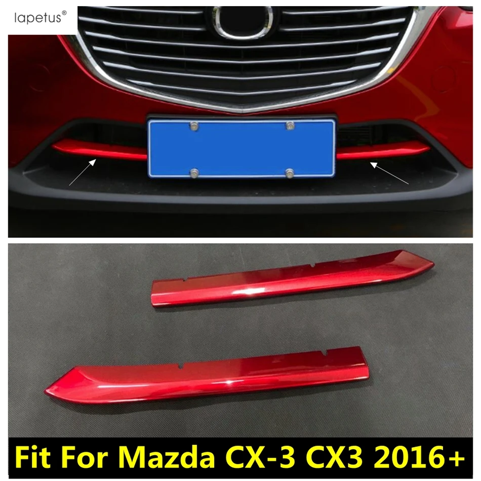 

Front Head Bottom Below Grille Grill Strip Decoration Cover Trim For Mazda CX-3 CX3 2016 - 2021 Red Chrome Accessories Exterior