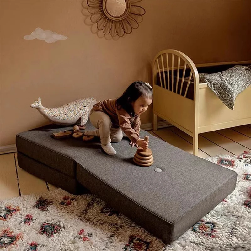 Modern Simple Kid's Plush Cushion & Sofa 3 Layer Fabric Modular Sectional Building Blocks Play Folding Couch Siting Support Seat